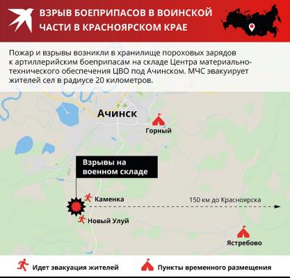 «В черное небо взлетают осколки, что же там с людьми?»: очевидец рассказал о взрыве в военной части в Красноярском крае