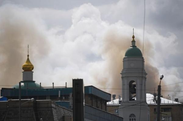 Крупный пожар в центре Москвы потушен